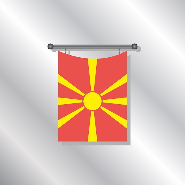 Vector ilustración de la plantilla de la bandera de macedonia