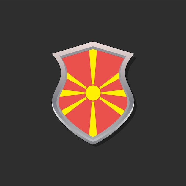 Ilustración de la plantilla de la bandera de macedonia