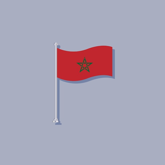 Ilustración de la plantilla de la bandera de Marruecos