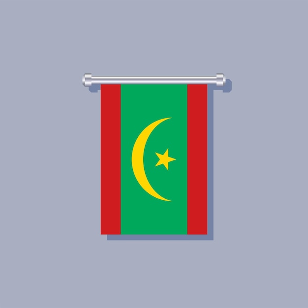 Ilustración de la plantilla de la bandera de mauritania