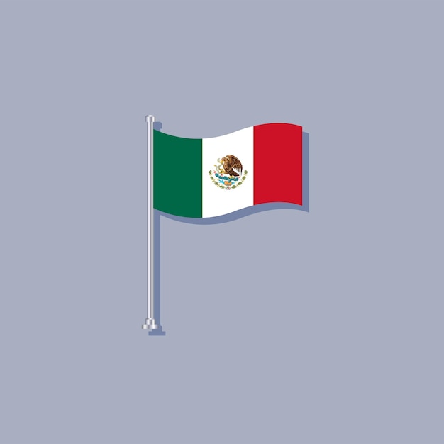 Ilustración de la plantilla de la bandera de méxico