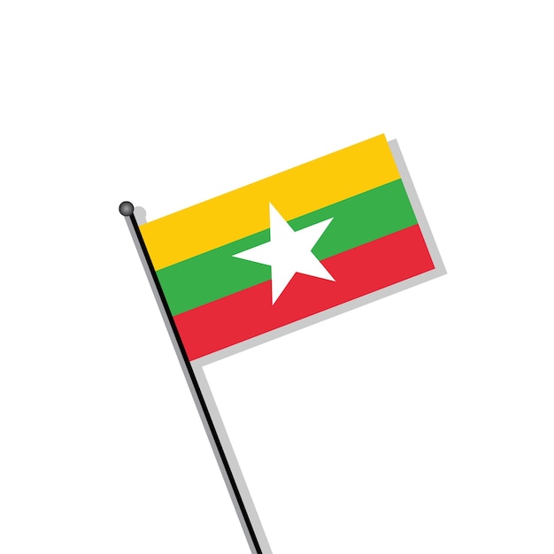 Ilustración de la plantilla de la bandera de myanmar