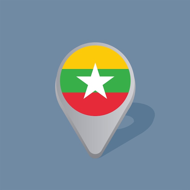 Ilustración de la plantilla de la bandera de Myanmar