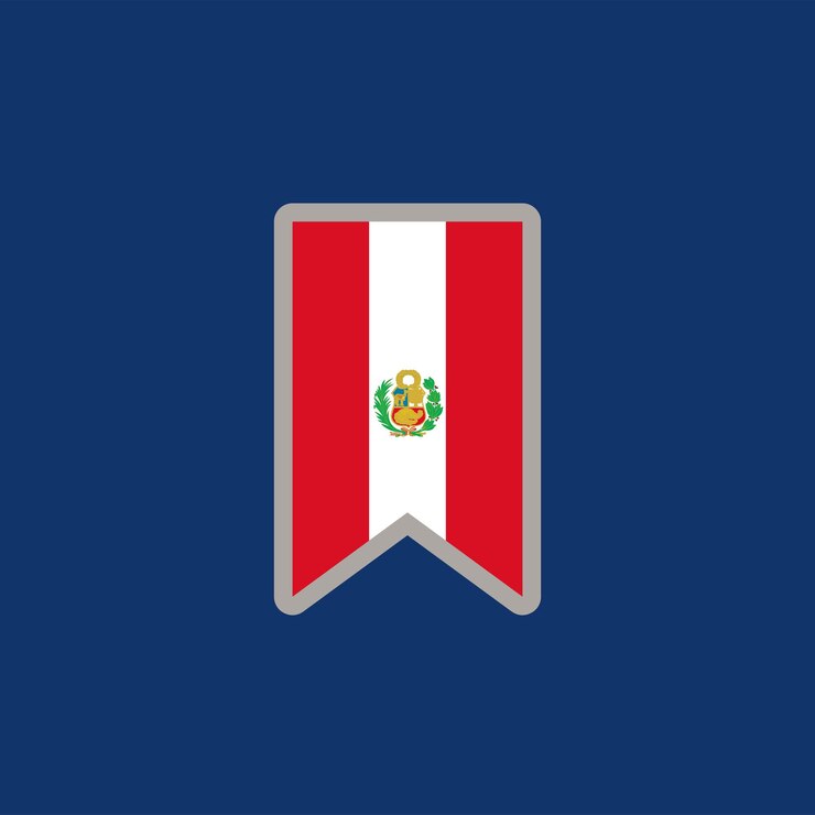 Vector ilustración de la plantilla de la bandera de perú