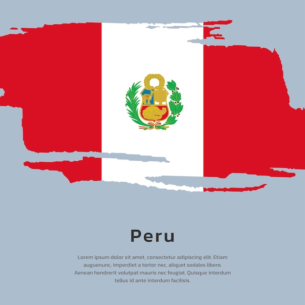 Ilustración de la plantilla de la bandera de Perú