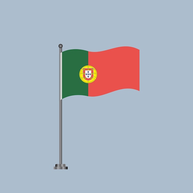 Vector ilustración de la plantilla de la bandera de portugal