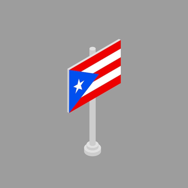 Ilustración de la plantilla de la bandera de Puerto Rico