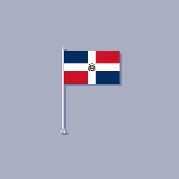 Ilustración de la plantilla de la bandera de República Dominicana