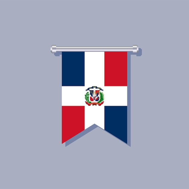 Vector ilustración de la plantilla de la bandera de república dominicana