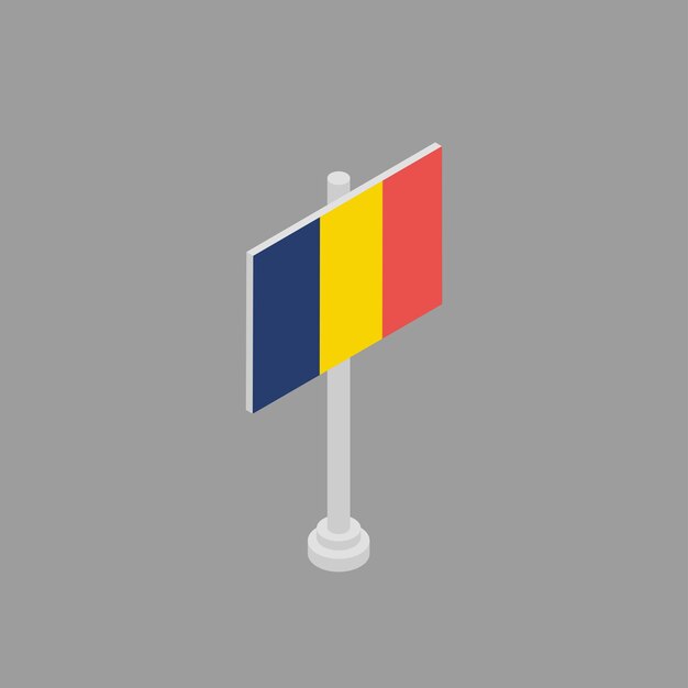 Ilustración de la plantilla de la bandera de Rumania