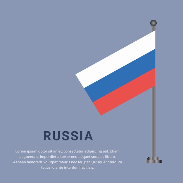 Ilustración de la plantilla de la bandera de Rusia