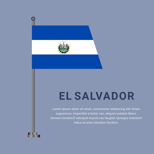 Ilustración de la plantilla de la bandera de El Salvador