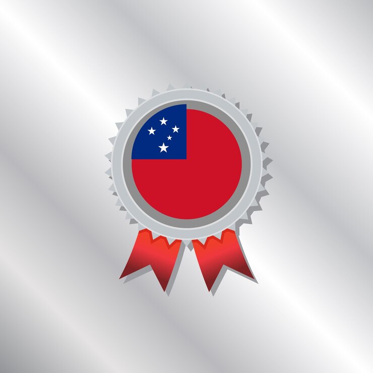 Vector ilustración de la plantilla de la bandera de samoa