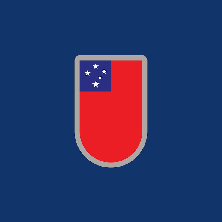 Vector ilustración de la plantilla de la bandera de samoa
