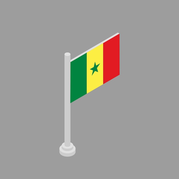 Ilustración de la plantilla de la bandera de senegal