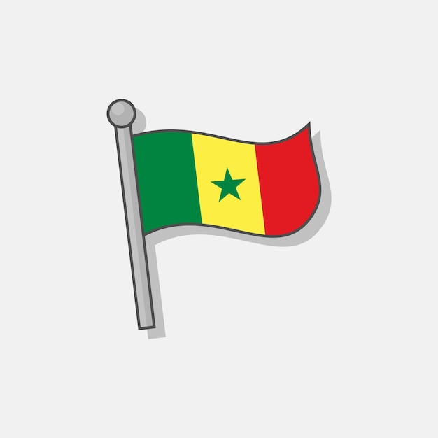 Ilustración de la plantilla de la bandera de Senegal
