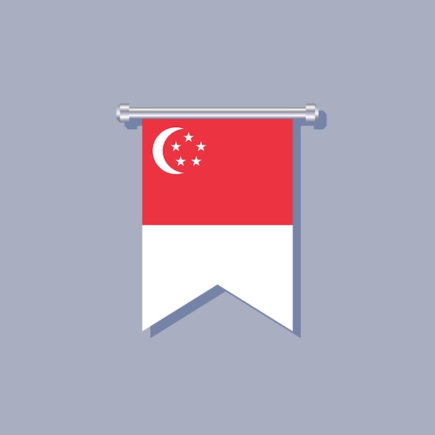 Ilustración de la plantilla de la bandera de Singapur