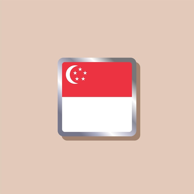 Ilustración de la plantilla de la bandera de Singapur