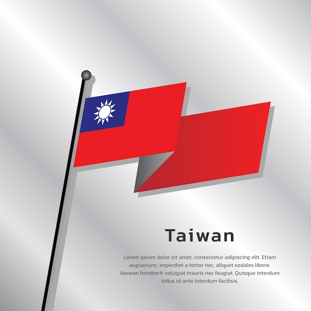 Ilustración de la plantilla de la bandera de taiwán