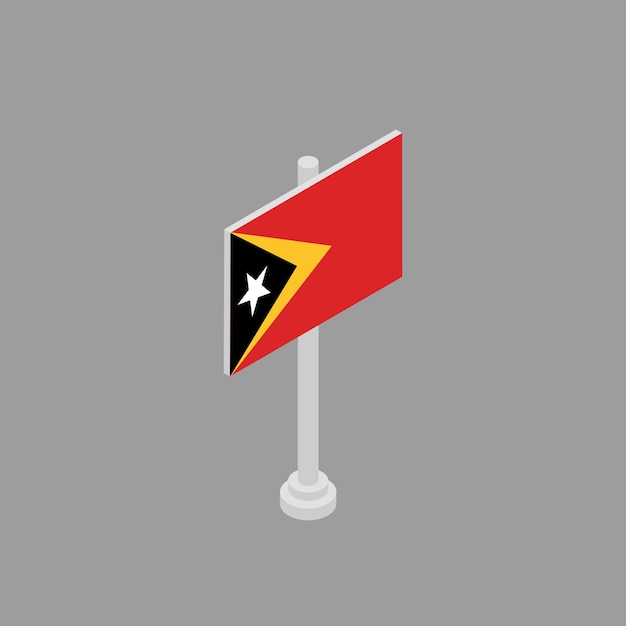 Ilustración de la plantilla de la bandera de timor leste