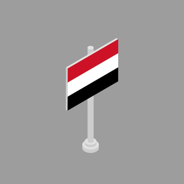 Ilustración de la plantilla de la bandera de yemen