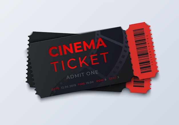 Ilustración de plantilla de boleto de cine