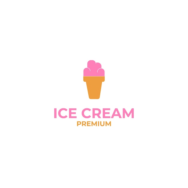Ilustración de plantilla de concepto de diseño de logotipo de helado lindo vector