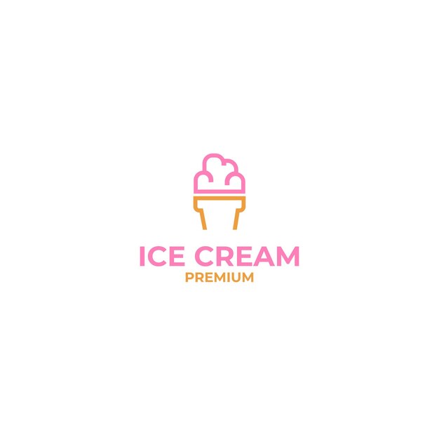 Ilustración de plantilla de concepto de diseño de logotipo de helado lindo vector