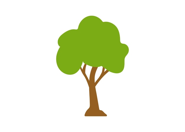 Ilustración de plantilla de diseño de árbol verde icono aislado