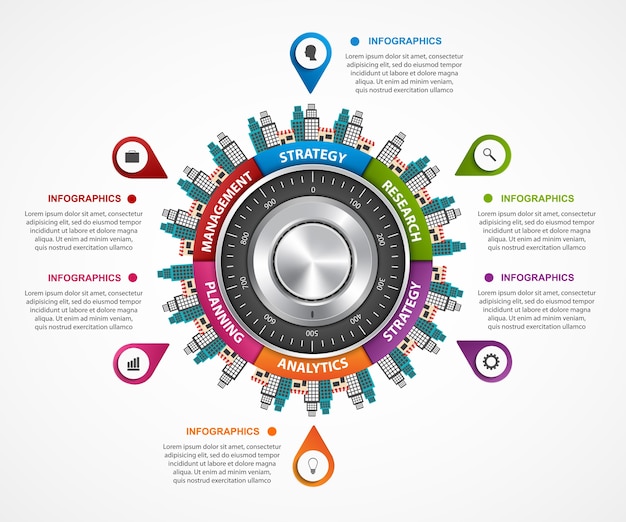 Ilustración de plantilla de diseño de infografía