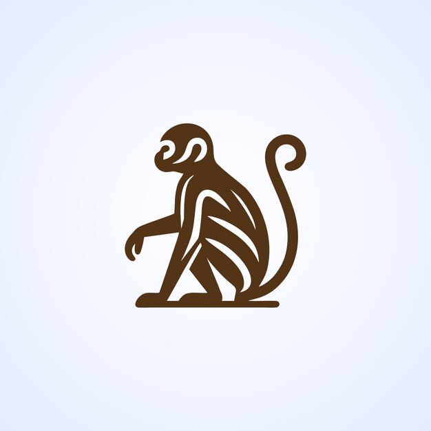 Ilustración de la plantilla de diseño del logotipo del animal mono