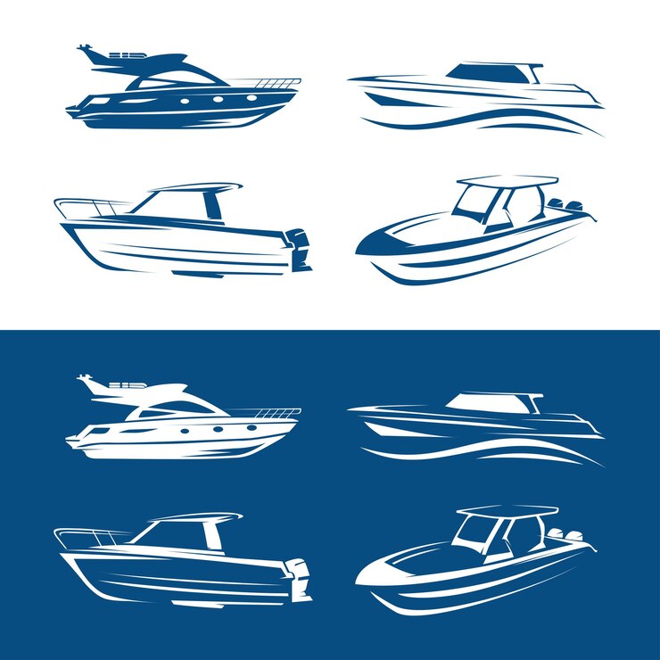 Vector ilustración de la plantilla de diseño del logotipo del barco 4