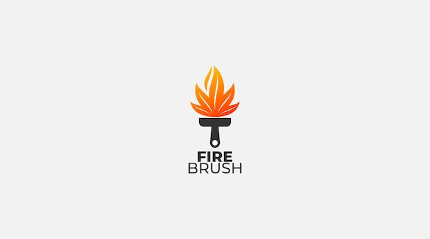 Ilustración de plantilla de diseño de logotipo de cepillo de fuego