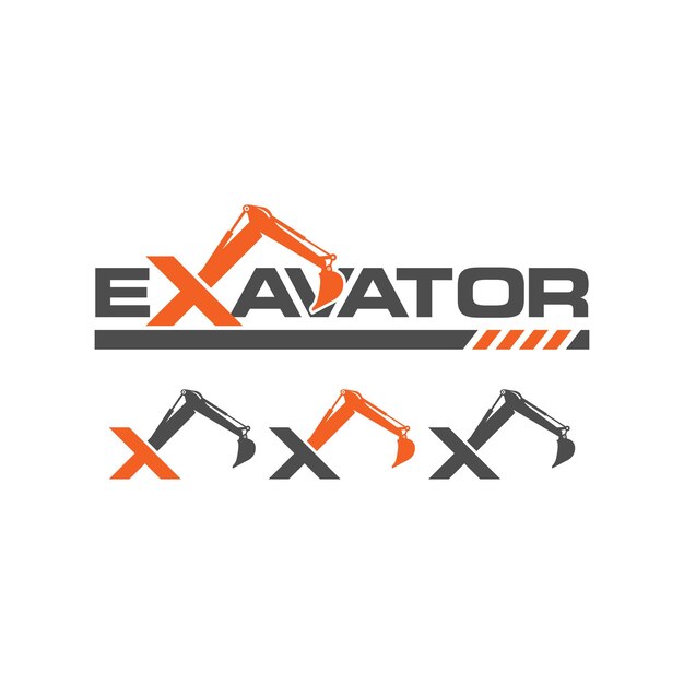 Ilustración de plantilla de diseño de logotipo de excavadora