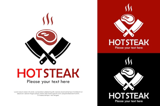 Ilustración de la plantilla de diseño del logotipo del filete caliente