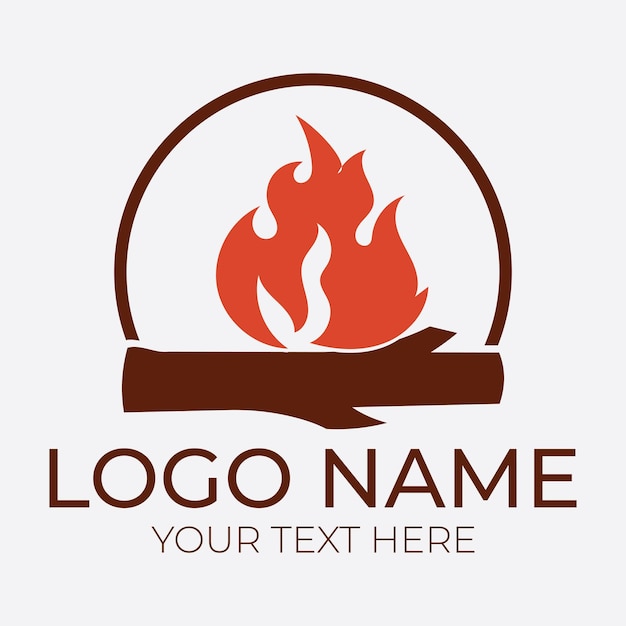 Ilustración de plantilla de diseño de logotipo de hoguera