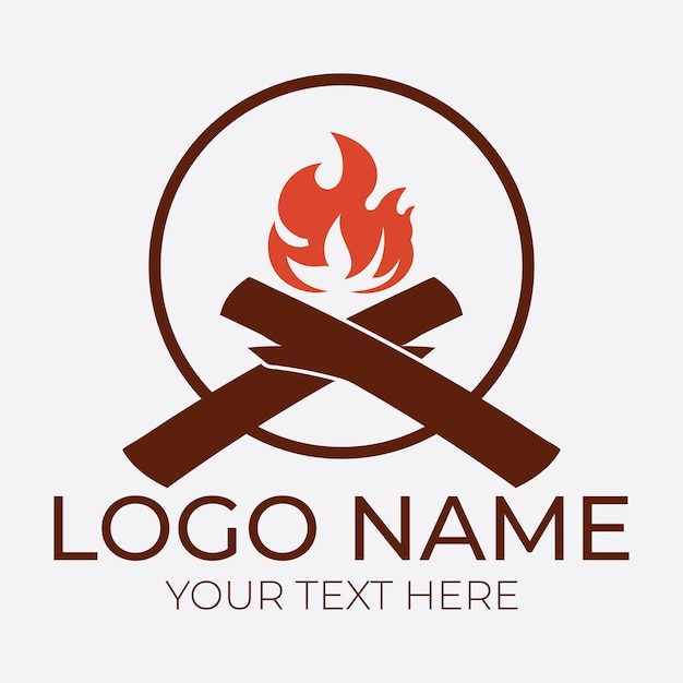 Ilustración de plantilla de diseño de logotipo de hoguera