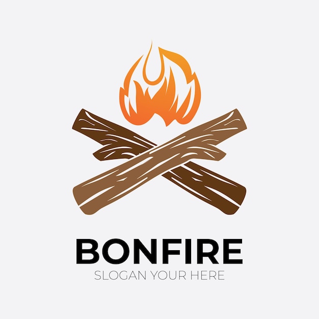 Ilustración de plantilla de diseño de logotipo de hoguera