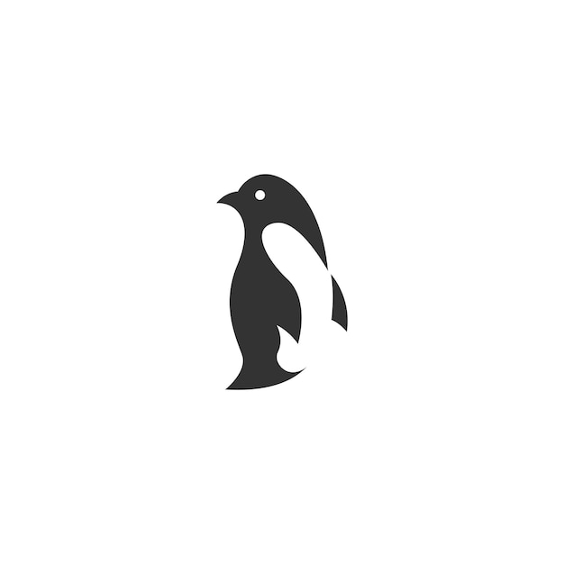 Ilustración de plantilla de diseño de logotipo de icono de pingüino