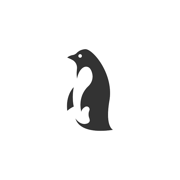 Ilustración de plantilla de diseño de logotipo de icono de pingüino