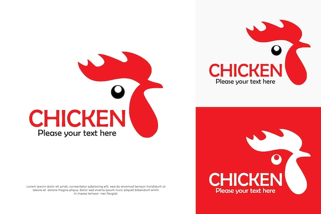 Ilustración de la plantilla de diseño del logotipo del icono del pollo