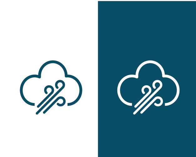 Ilustración de la plantilla de diseño del logotipo del icono vectorial del viento