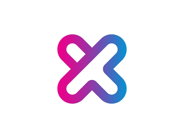 Ilustración de la plantilla de diseño del logotipo de la letra X