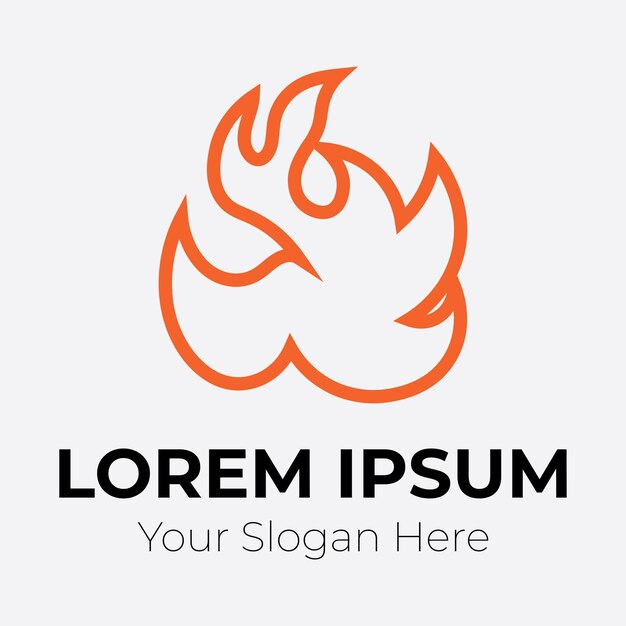 Ilustración de la plantilla de diseño del logotipo de la llama