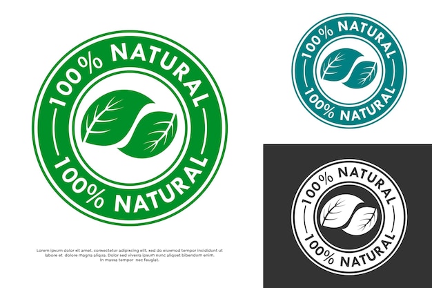 Ilustración de plantilla de diseño de logotipo natural adecuada para la etiqueta del producto
