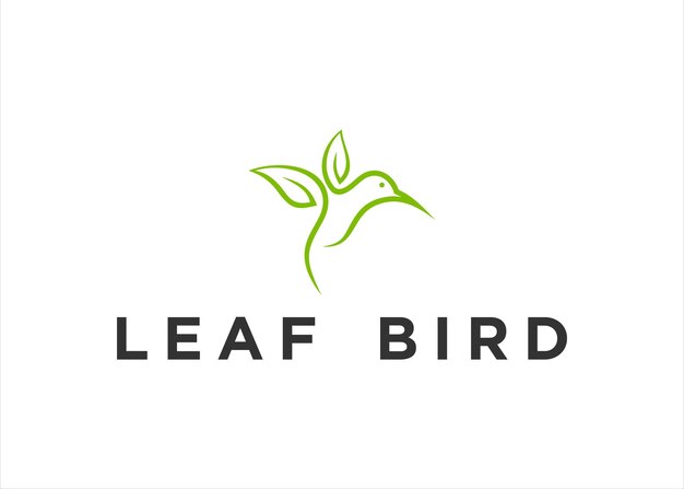 ilustración de plantilla de diseño de logotipo de pájaro de hoja