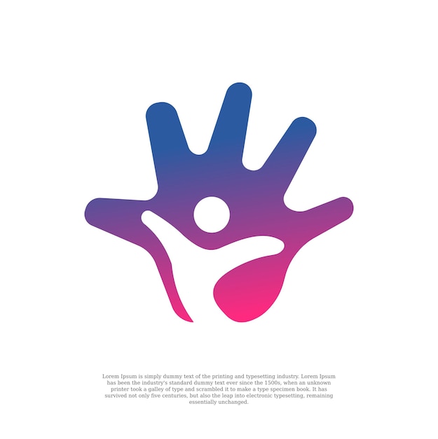 Ilustración de la plantilla de diseño del logotipo de la persona que agita