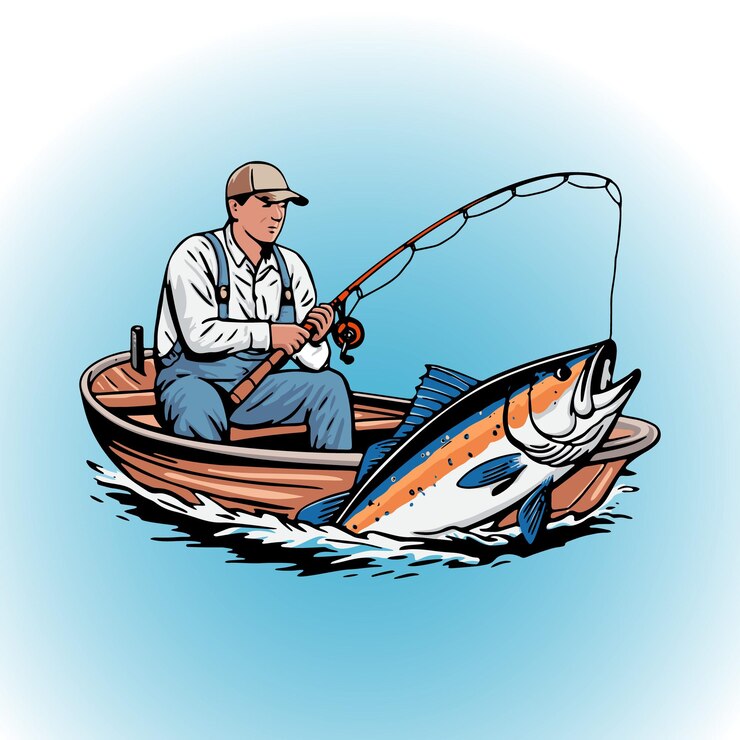 Vector ilustración de plantilla de diseño de logotipo de pesca