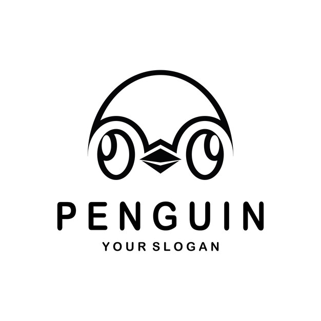 Ilustración de plantilla de diseño de logotipo de pingüino simple
