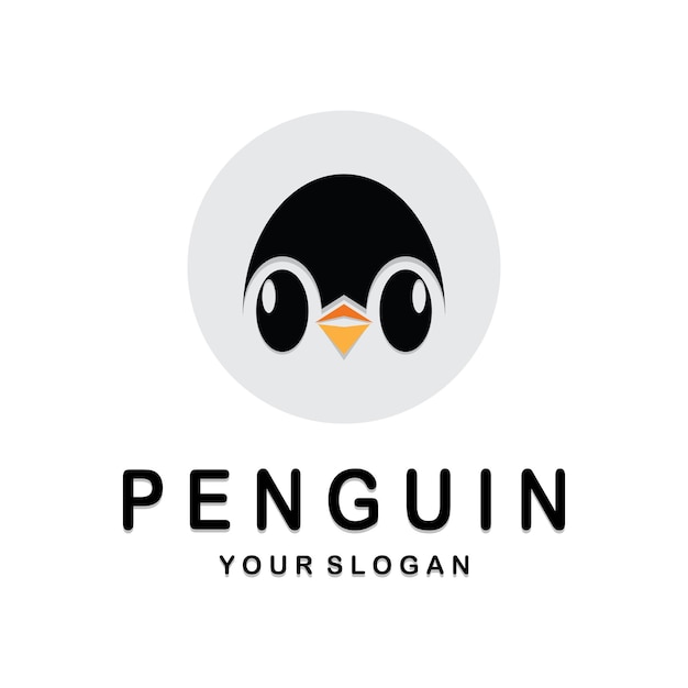 Ilustración de plantilla de diseño de logotipo de pingüino simple